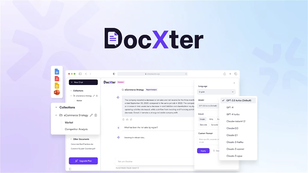 DocXter AI can analyze information from any document