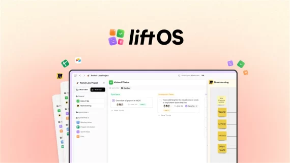 With liftOS, you’ll get three built-in productivity tools that help you manage projects, create wikis, and organize files in one place.